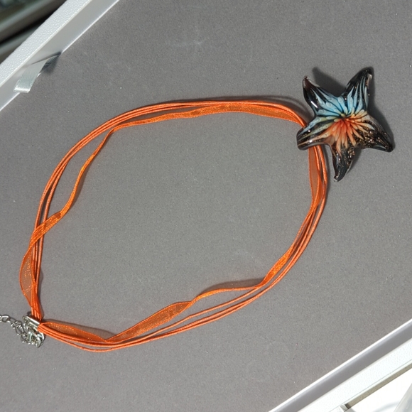 Glass Pendant Starfish Necklace - Picture 3 of 4